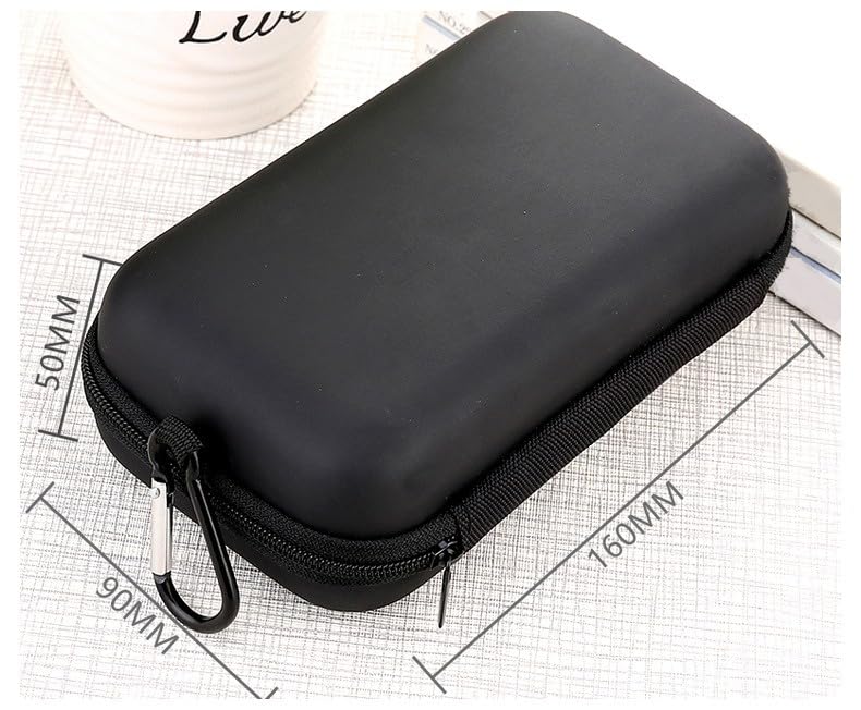 DearJapan Earphone Pouch with Mesh Earphone Case On Both Perfect for Owners of Both Wired and Wireless Earphones Carabiner, Sides, (001)