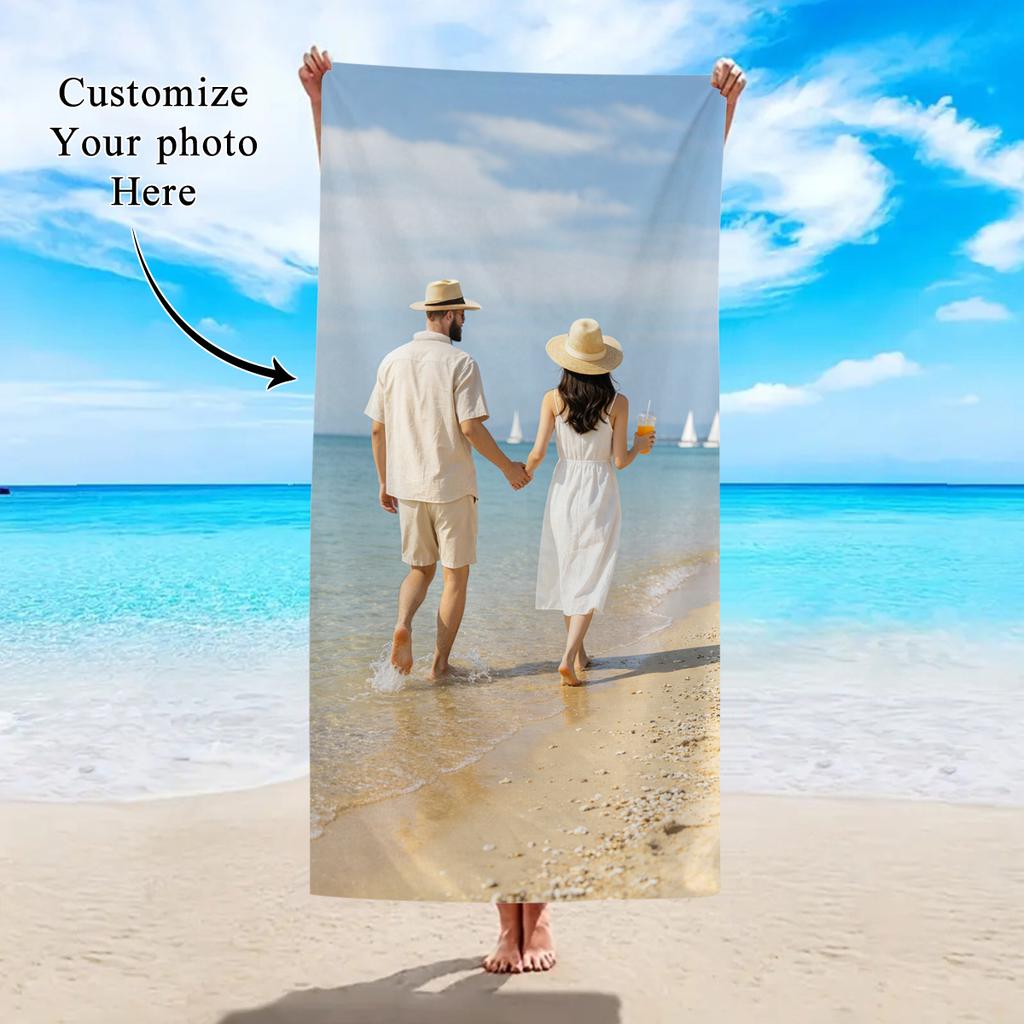 1pc Customized beach towels for photos, personalized photos, wedding photos, family photos, and parent-child photos