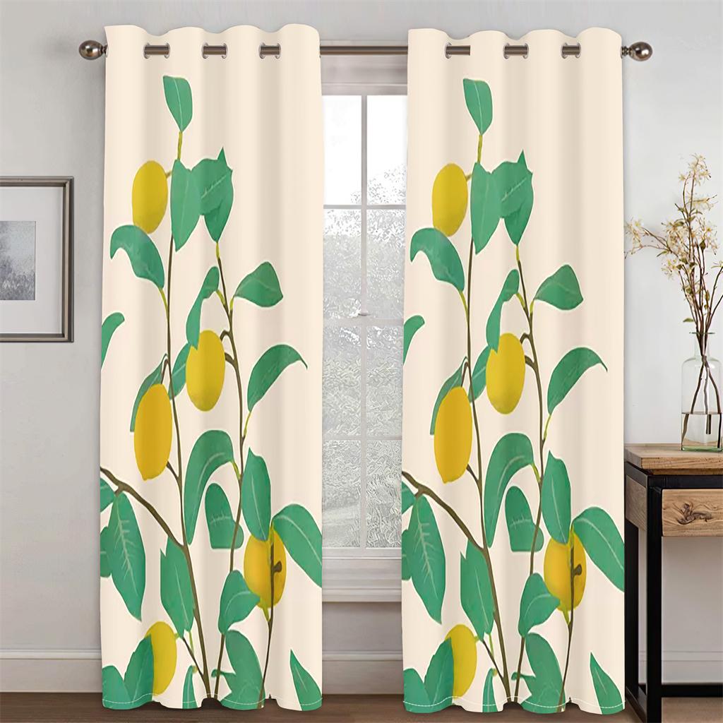 Abstract Modern Home Minimalist Style Plant Leaves Flowers Curtains 2 Panel Nordic Wind Living Room Bedroom Decorative Curtains