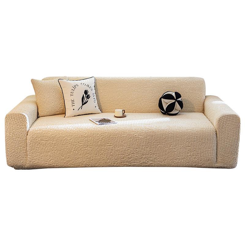 Bubble Fabric Sofa Cover Full Coverage Cream Style Cat Scratch Resistant Stretchable Sofa Protector