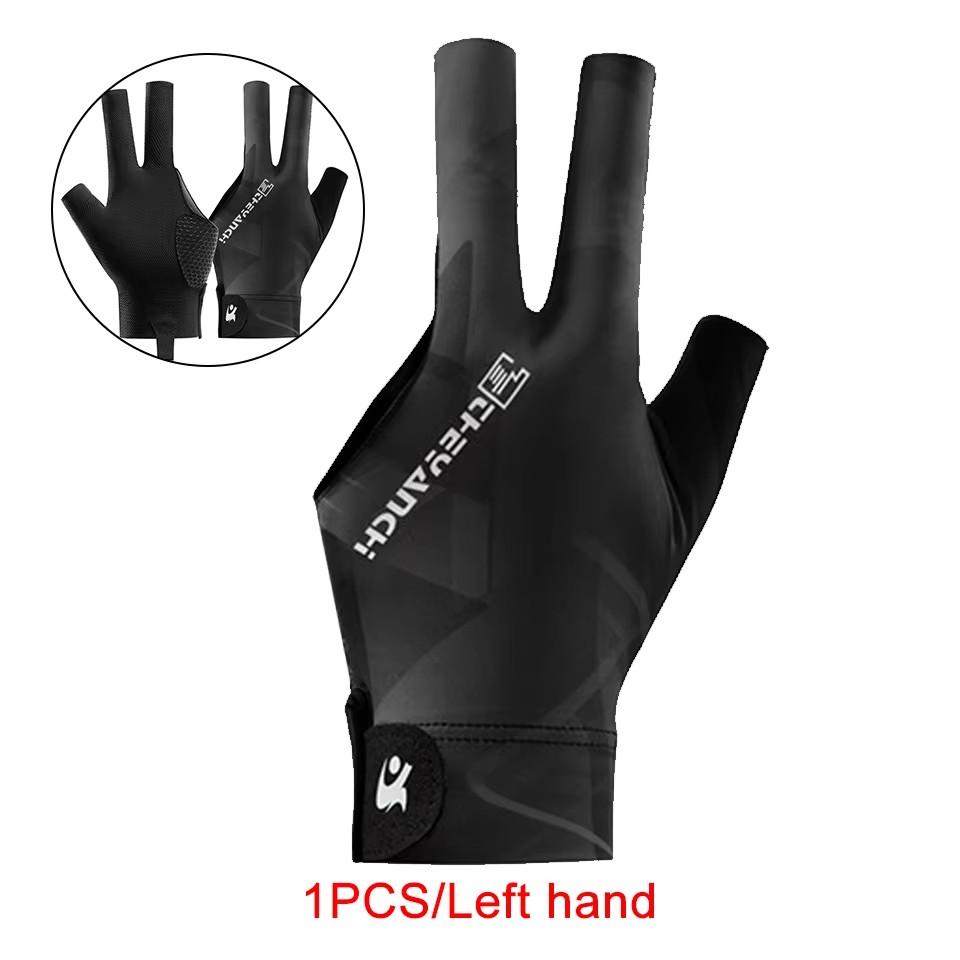 Loogeel 1Pcs Open Finger Billiard Gloves Breathable Snooker Pool Gloves Three Fingers Non-Slip Sports