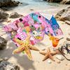Custom Name Personalized Pink Pig Print Beach Towel, for Trip Camping Beach Party Home Decor, Birthday Gift for Family & Friends