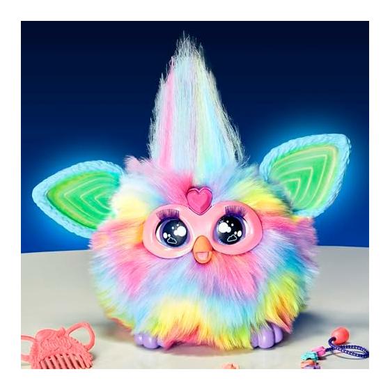 Hasbro Furby Tie Dye Voice-Responsive Interactive Toy for Boys and Girls Ages 6+, Comes with 15 Fashion Accessories, Animatronic Electric Plush Toy