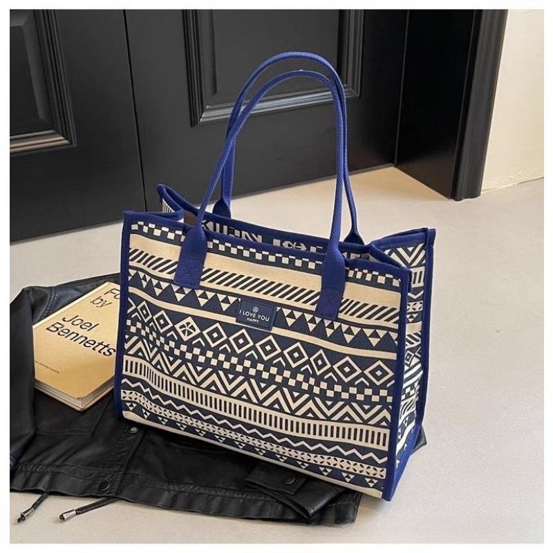 1PC Large Capacity Canvas Tote Bag Women's Autumn and Winter New Casual Commuter Portable Shopping Bag Lightweight One Shoulder Mommy Bag
