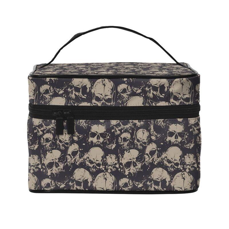 Makeup Bag Grunge Skulls Travel Makeup Organizer Bag Cosmetic Cases Toiletry Bags for Girl Women Ladies