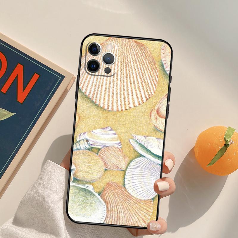 Seashell Shell Sea Art Funda Case For iPhone 16 Pro Max 15 14 11 12 13 Pro Max Mini XR 16e 16 15 Plus Phone Cover