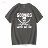 The Goonies Never Say Die Distressed Design T Shirt vintage Washed Comfortable graphic Top For Everyday Wear fashion Stretched