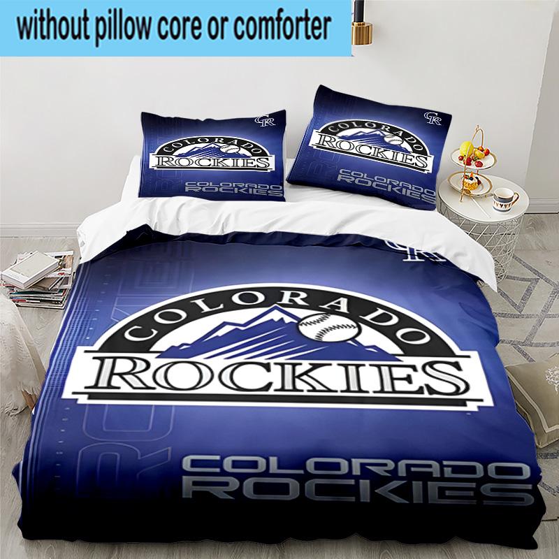 Colorado Baseball Printed 3PCS Bedding Set, Includes A Duvet Cover and Two Pillowcases for Bedroom, Suitable for All Seasons Fan Gifts