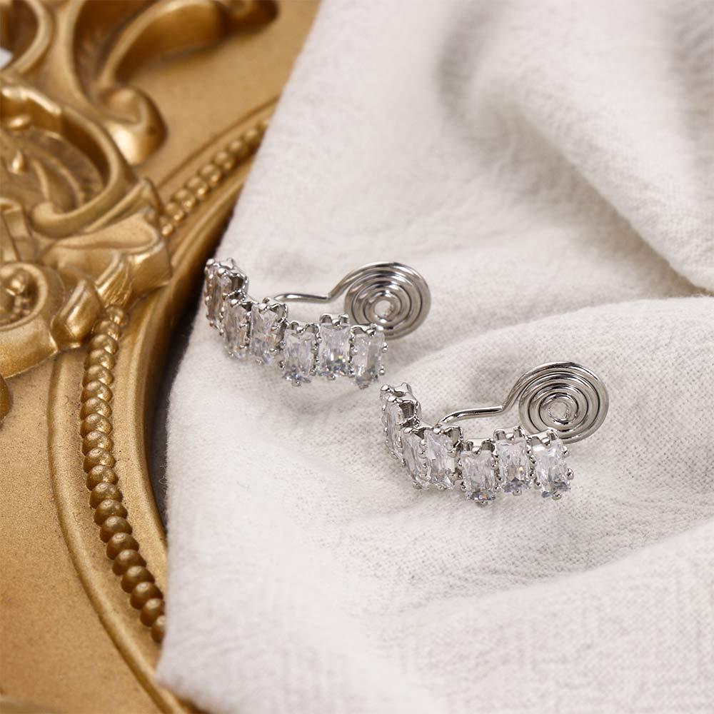 Ear Cuff Rhinestone Gold Color Zircon Ear Clip Korean Earrings Clip Earrings Ear Bone Clip