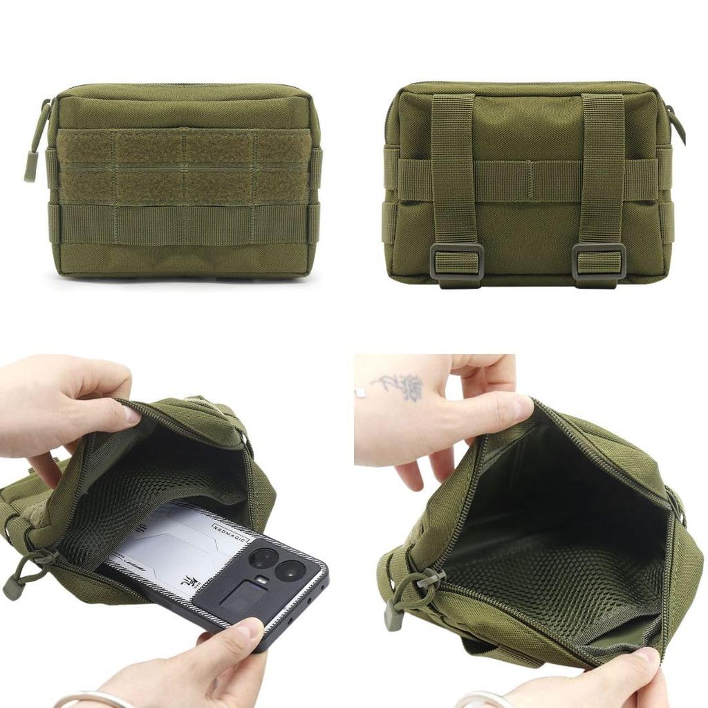 Militär Taktisk Ficka Vattentät för Airsoft och Utomhusbruk 3-delat Set, Multifunktionell, Nylon, (Kaki) [Begagnad]