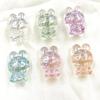 Home Party Supplies Pendant Handmade Materials Dazzle UV Plated Jewelry Accessories Rabbit Loose Beads 5pcs Bracelet Necklace DIY Transparent Fashion