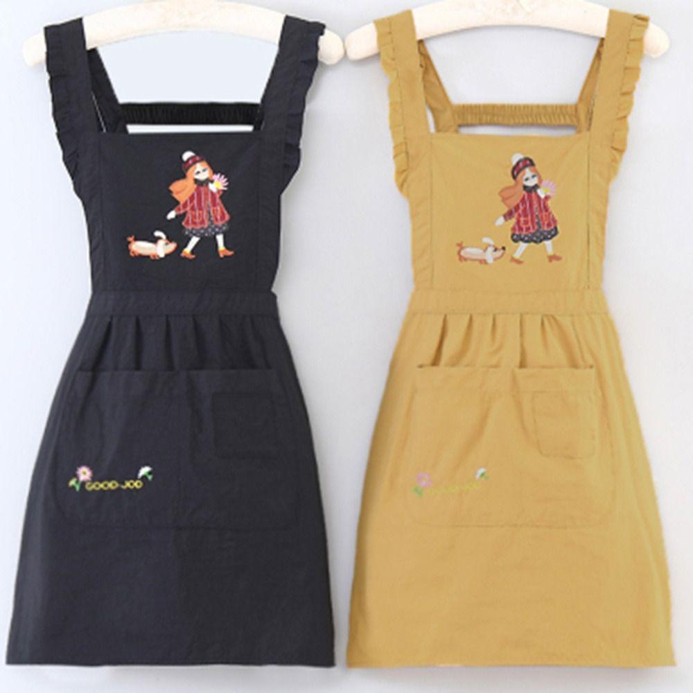 Princess Style Kitchen Apron Cartoon Florist Shop Work Clothes Restaurant Uniform  for Women
