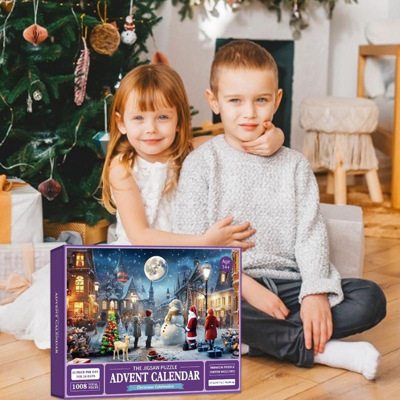 Advent Puzzles For Adults 2025 Advent Calendar 2024 Christmas Puzzle For Adults And Kids, 24 Days-1008 Advent Calendar Puzzle