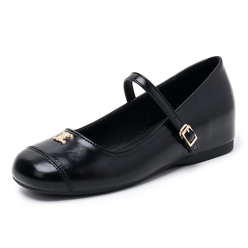 

Spring and Autumn New One-word Buckle Strap Single Shoes Women s Square Head Shallow Mouth Flat Bottom Mary Jane Women s Shoes 34 чёрный