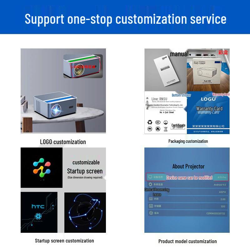 Projetor Portátil Sem Fio 4K Ultra-Nítido 2025 com Foco Automático e Compatibilidade Android, otimizado para Projeção em Parede Branca.