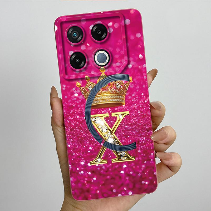 For Infinix GT 20 Pro Case Luxury Crown Letter Soft Silicone Back Cover For Infinix GT20 Pro GT20Pro Coque Infinix X6871 Fundas