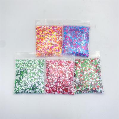 Glitzer-Pailletten, 5 Stück, 10 g Beutel, verpackt, grober Glitzer, gemischte grobe Perlen, fluoreszierend, 1 mm, 2 mm, 3 mm, Mix Dot, Glitzer, Neonfarbe, Glitzerpunkt