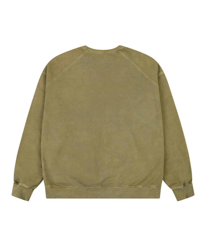 ADERNM Back Cut-Line Pigment Sweatshirt (Beige)