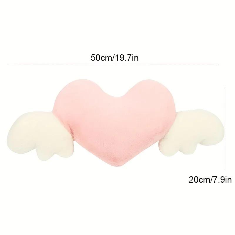 Car Headres Love Wings Plush Car Headrest, Love Neck Pillow, Heart Shaped Plush Style, Car Seat Accessories Universal