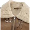 Levis FW24 Performance Warm Fleece Series Faux Shearling Jacket With Adjustable Zipper Men Jacket Brown 002NB-0000