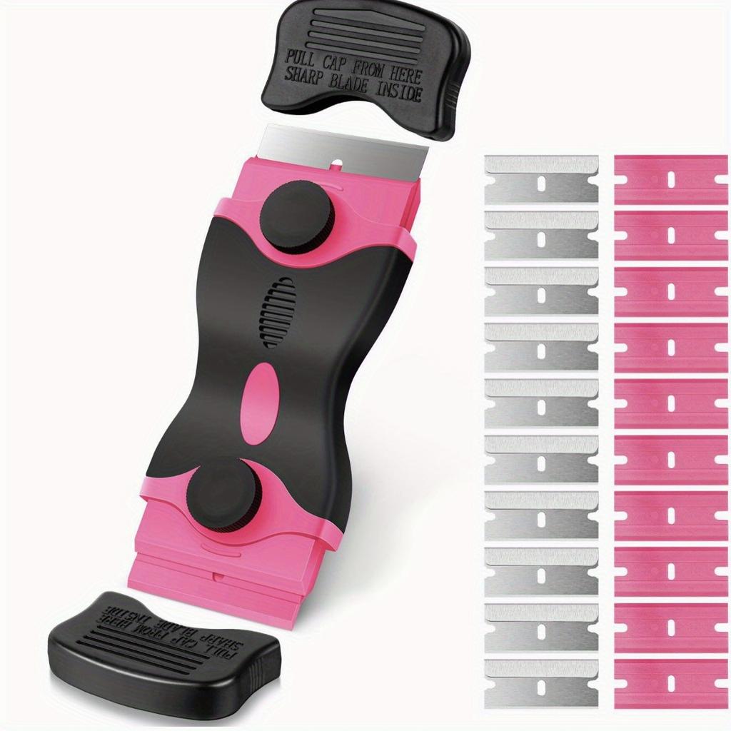 One Set, Adhesive Removal Scraper,glass Scraper,1 Double-headed Scraper + 10 Metal Blades + 10 Plastic Blades,scraper Tool,used for Windows,cleaning