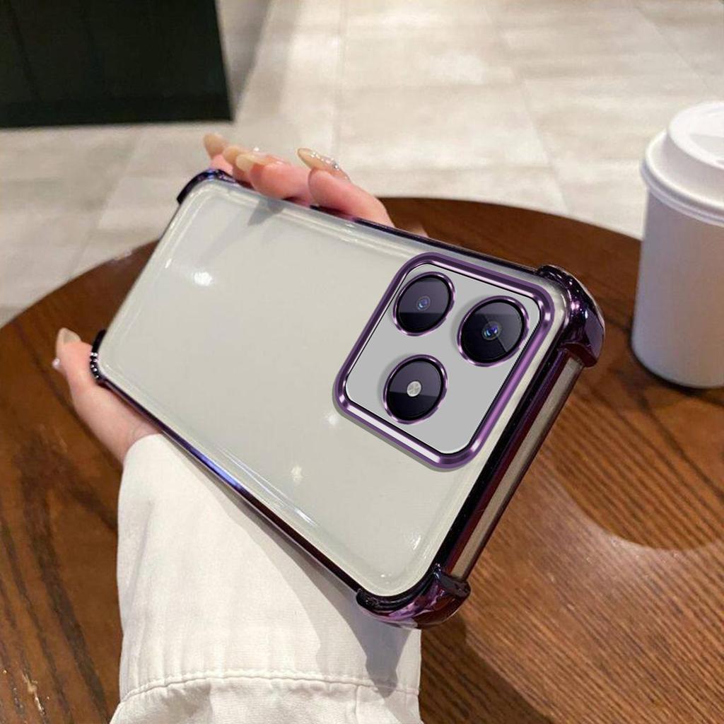 Case for Realme C65s,C63,C61,Note 80,Note 70,Note 60x,Note 60 Electroplated Color Border Clear Phone Casing Cover