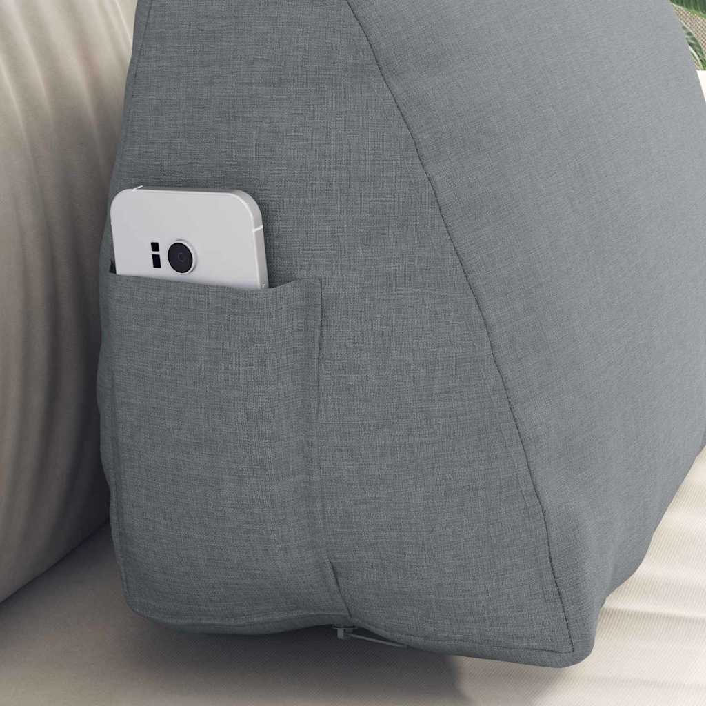 Back Cushion Light Grey 45 X 20 X 35 Cm Fabric