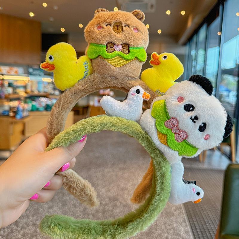 Cute Cartoon Capybara Headband For Women Girls Sweet Versatile Hairbands Exquisite Funny Hair Accessories Birthday Gifts