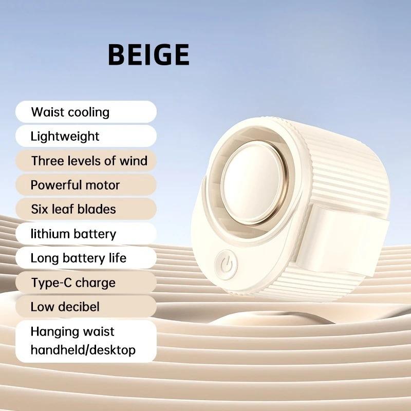 

Портативный поясной вентилятор Маленький вентилятор Вентилятор на шею Перезаряжаемый Скоростной Мощный Вентилятор на ремень Прохладный Вентилятор с клипсой для спорта На открытом воздухе Работа