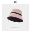 VVC Double-Sided European Style Women's Bucket Hat - Autumn/Winter Knit with PU Leather & Corduroy