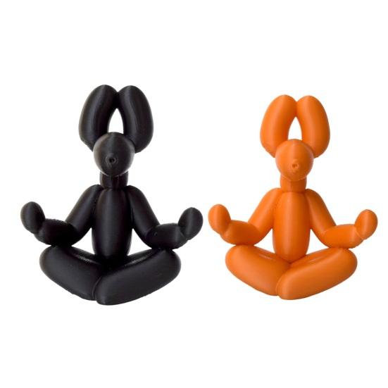 Small Meditation Dog Statue Funny Balloon Puppy Figurine Cute Animal Craft for Living Room Desktop Shelf Decor