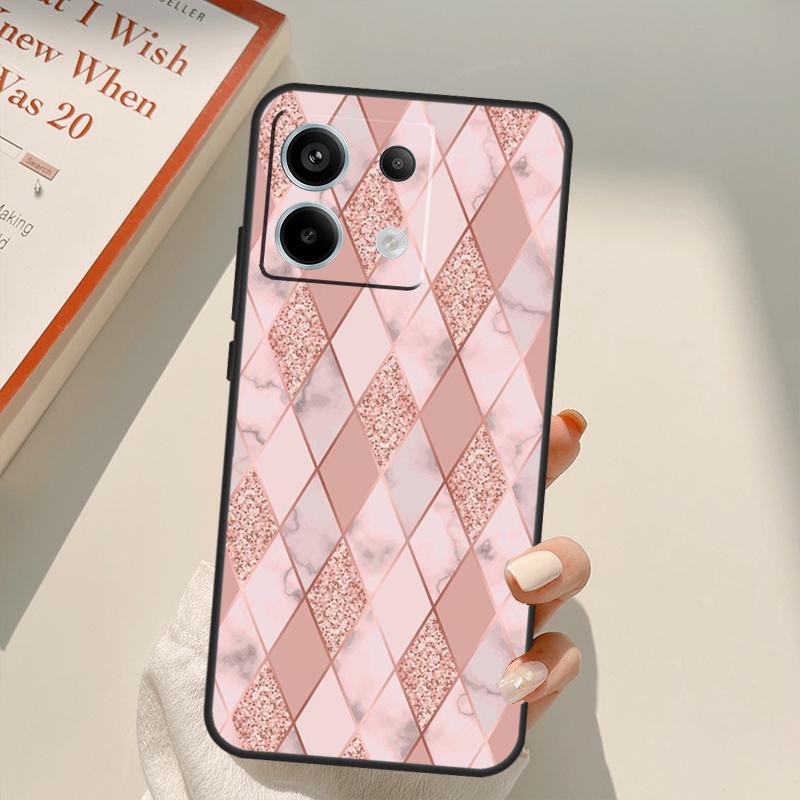 Love Rose Gold Style Funda For Xiaomi Redmi Note 14 13 12 10 11 15 Pro Plus Case For Redmi 15C 10C 12C 13C 14C 15