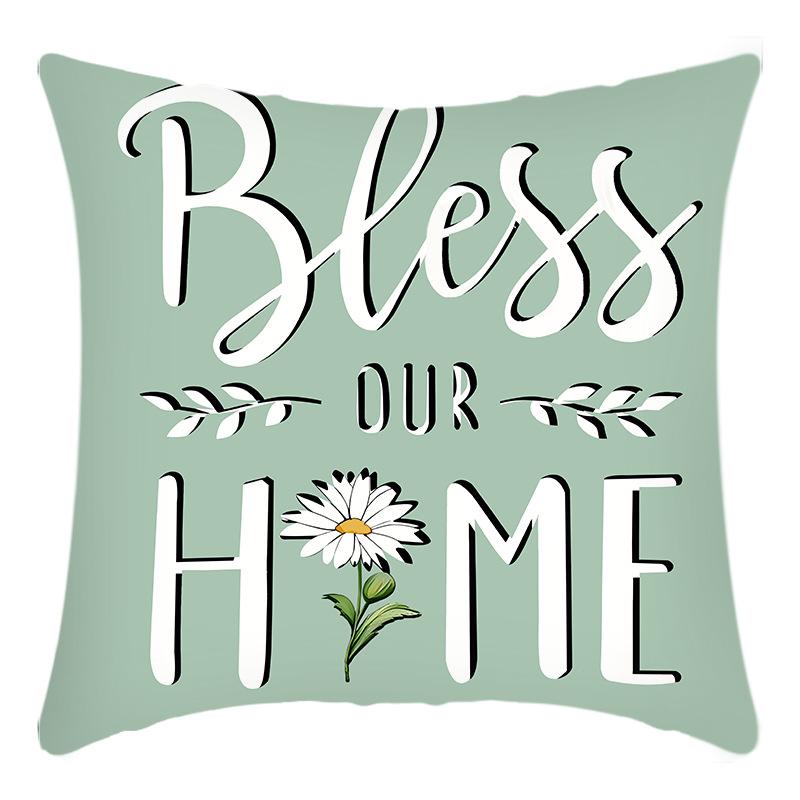 Fashionable Spring Flower Spring Elements Pillow Cover Linen Flower Cushion Pillow Cover