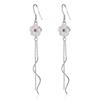 Lihong 925 Silver Pendant Necklace Earrings Sakura Tassel Set Engagement Jewelry Gifts for Women