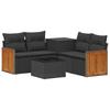 Sofa Set 6 Pcs Black Poly Rattan and Steel