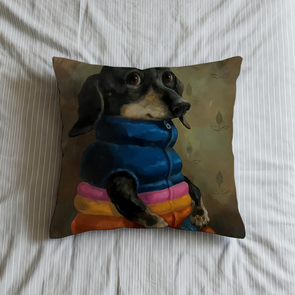 

Painting Cushion Illustration Cover Soft Oil Case Sofa Living Pet Room Home Comfortable Office Decor Protective Pillow Covers 30cmx30cm