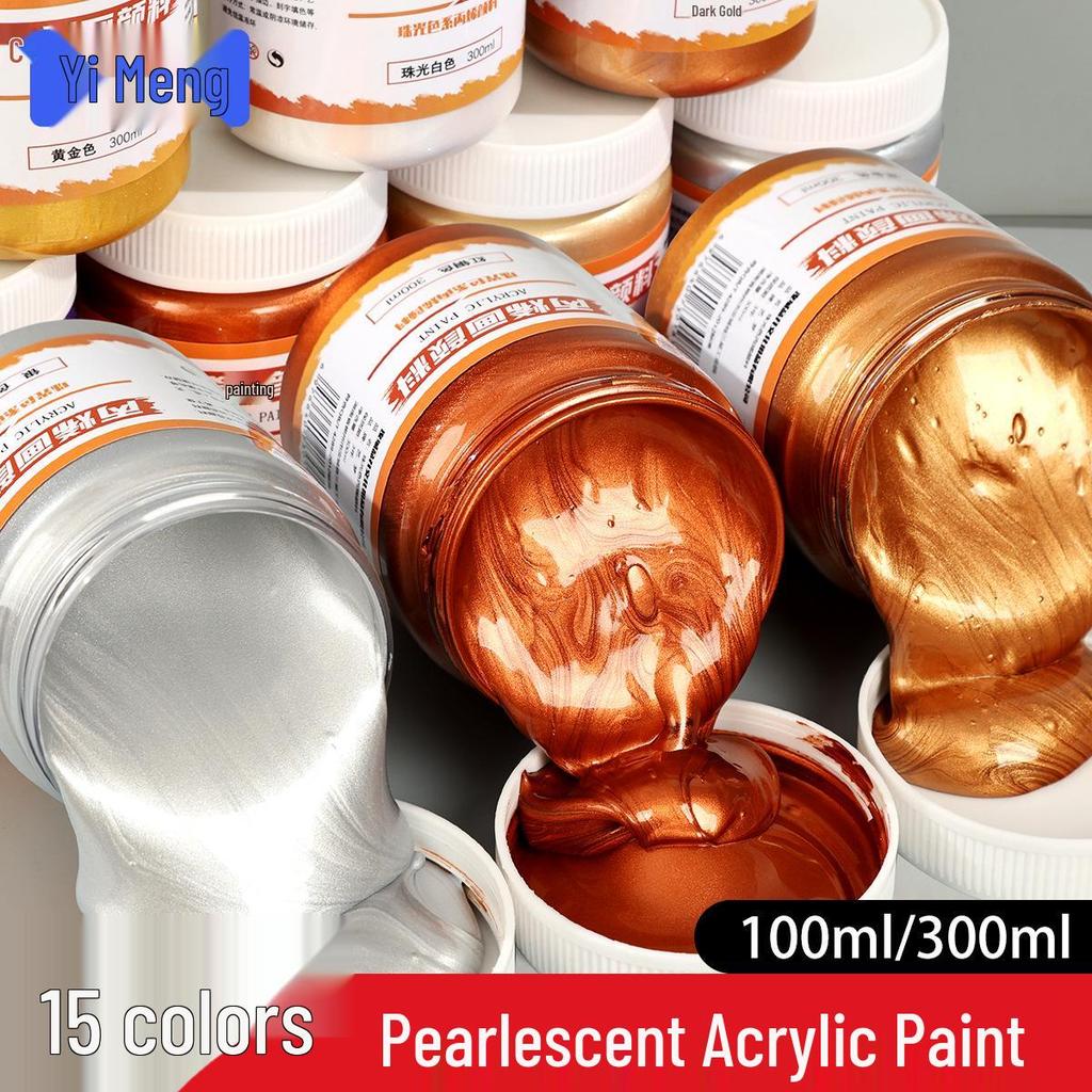300ml Metallic Perlmutt Gold & Silber Acrylfarbe für Wand- und Handbemalung
