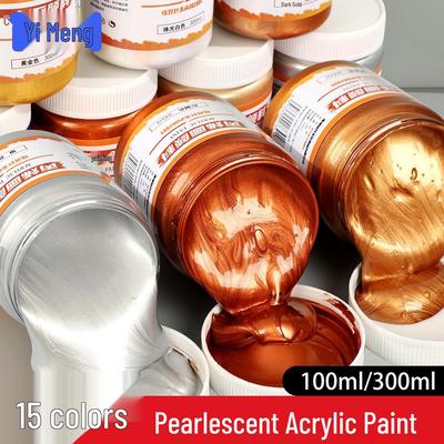 300ml Vernice Acrilica Metallizzata Perlescente Oro e Argento per Pittura Murale e a Mano