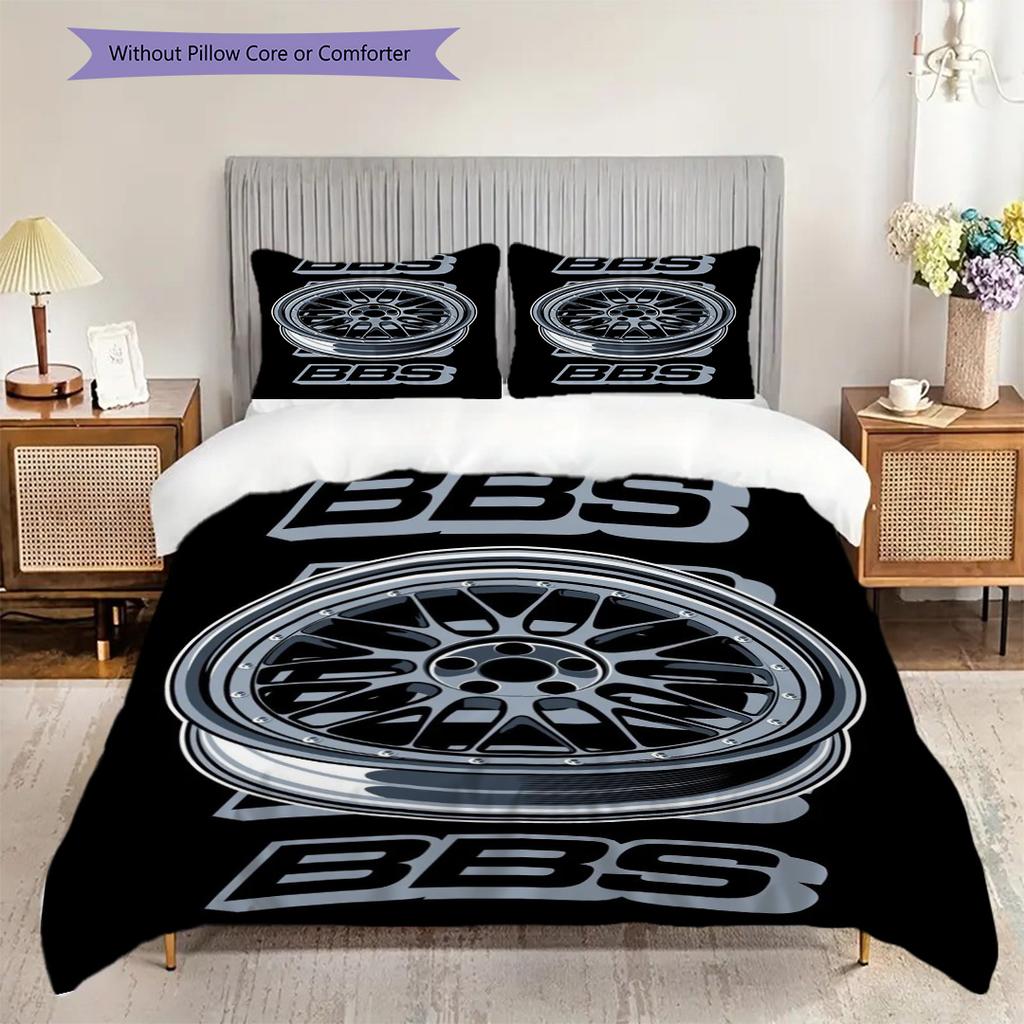 Dynamic Bbs Power Bedding (1 * Duvet Cover + 2 * Pillowcase, Without Core) 2D Flat Duvet Cover and Pillowcase Bedding Set Soft and Comfortable