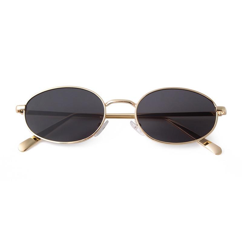 Trendy Retro Metal Oval Sunglasses for Women Men Brand Designer 90s Fashion Vintage Round Sun Glasses Classic Green Shades S9535