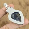 925 Silver Sodalite Rough Gemstone Green Amethyst Flower Ethnic Pendant Jewelry