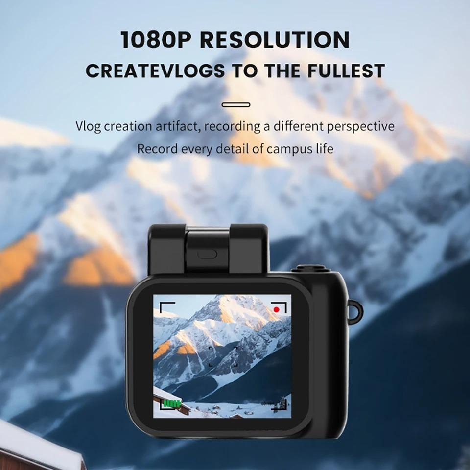 HD 1080p Mini Camera with LCD Screen Flash Lamp Portable Pocket Keychain Cam Video Recorder Digital Camera for Indoor Outdoor Home Sport