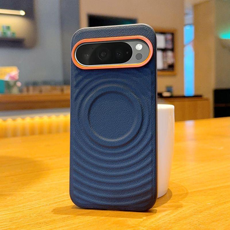 

Wave Pattern Magnetic Silicone Leather Texture Phone Case for Google 9 Pro XL – Full Coverage Drop Protection. Google Pixel 9 Pro XL