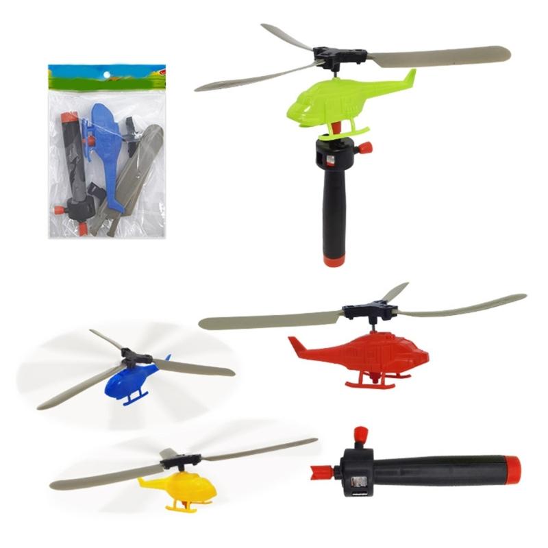 6pcs/set Pull String Helicopter Toy Random Color Recommended for Children 3 and Up Wonderful for Outdoor Fun Gatherings