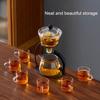 Lazy Kung Fu Glas Tee-Set Halbautomatisch Tropfend Mit Sieb Glas Teekanne Verbrühschutz Magnetischer Schalter Teekanne Teetasse Glaswaren