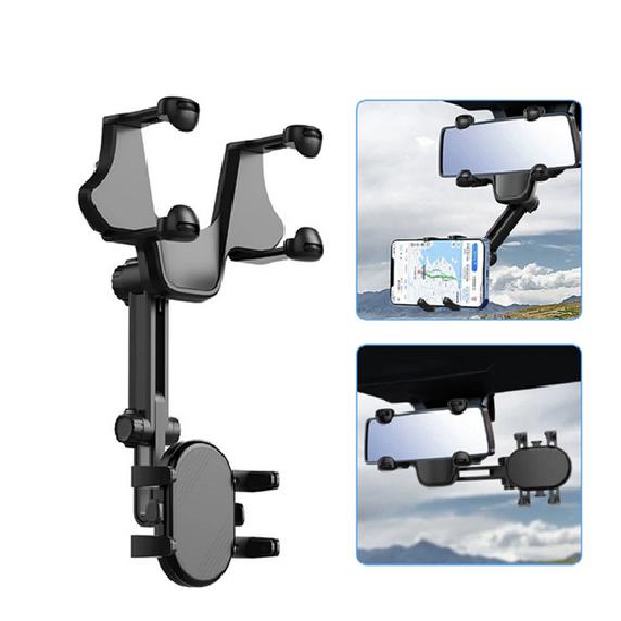 Phone Holder Car Rearview Mirror Mount Stand Rotatable Fit For 4-7in Cell Phones
