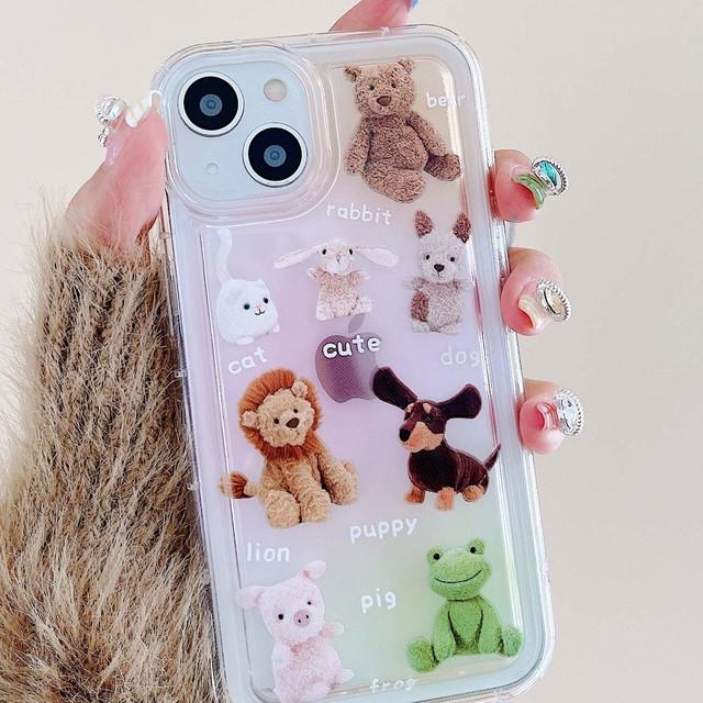 

Мягкий чехол с изображением животных 2023, семейный медведь, собака, кошка, кролик, лев, свинья, для Iphone 13 12 11 Promax X Xr Xsmax 14 Pro Max Plus, чехол для телефона for iphone 11PROMAX