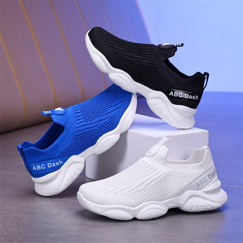 2025 Spring and Summer New Breathable Mesh Boys Lightweight Sports Shoes Girls One Pedal Breathable Casual Running Shoes