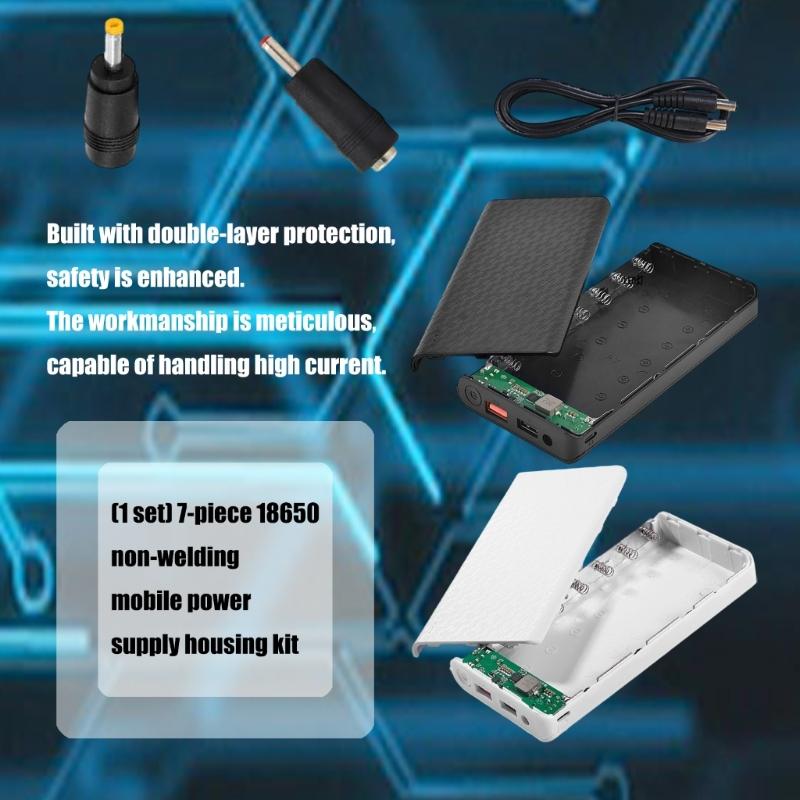 Removable Battery Case Battery Holder Rechargeable Batteries Storage Box Detachable Mobile Power Module ABS Texture