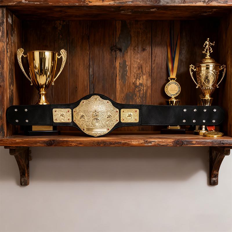 Gold Belt Model Wrestler Gladiator Electroplated Gold Belt Double Match Sambo Martial Arts Boxing Competition King Model